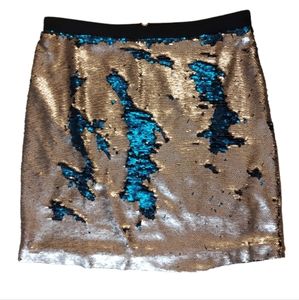 Mark Gold/Turquoise Two Way Sequin Skirt